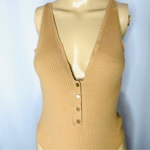 Maker of Dreams Nude Ribbed bodysuit